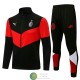 AC Milan Chaqueta Negro Rojo + Pantalon Negro Rojo 2021/2022