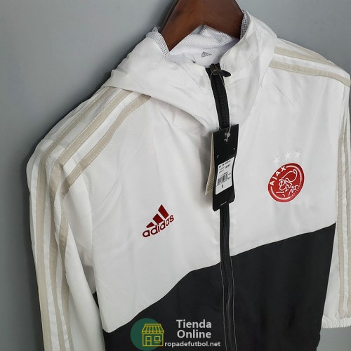 Ajax Chaqueta Rompevientos Negro Blanco 2021/2022