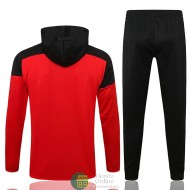 Arsenal Chaqueta Capucha Rojo I + Pantalon Negro I 2022/2023