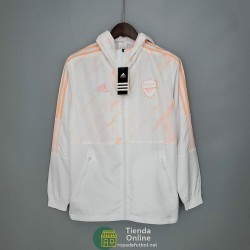 Arsenal Chaqueta Rompevientos Blanco Naranja 2021/2022