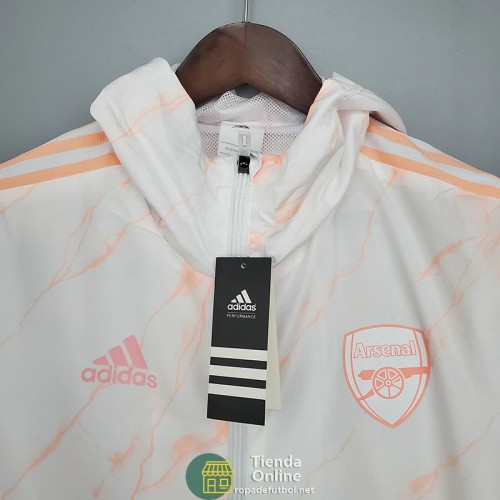 Arsenal Chaqueta Rompevientos Blanco Naranja 2021/2022