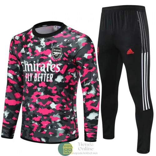 Arsenal Sudadera De Entrenamiento Rosado Pattern + Pantalon Negro 2021/2022