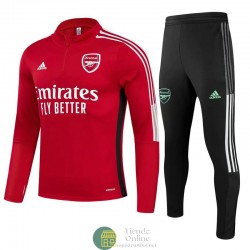 Arsenal Sudadera De Entrenamiento Rojo + Pantalon Negro 2021/2022