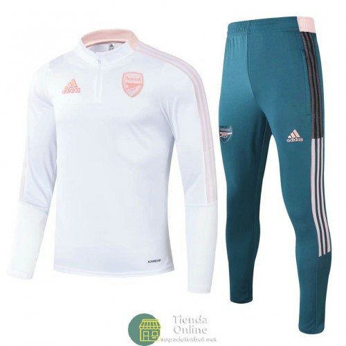 Arsenal Sudadera De Entrenamiento Blanco + Pantalon Verde 2021/2022