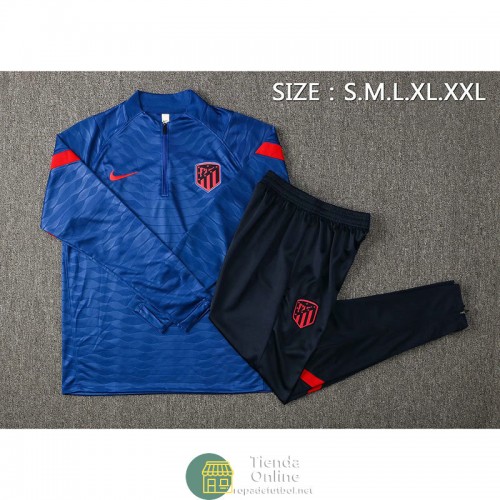 Atletico De Madrid Sudadera De Entrenamiento Azul + Pantalon Armada 2021/2022