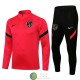 Atletico De Madrid Sudadera De Entrenamiento Rojo + Pantalon Negro 2021/2022