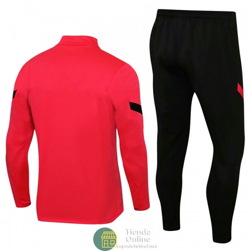 Atletico De Madrid Sudadera De Entrenamiento Rojo + Pantalon Negro 2021/2022