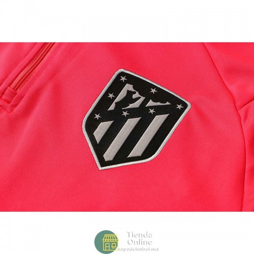 Atletico De Madrid Sudadera De Entrenamiento Rojo + Pantalon Negro 2021/2022