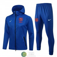 Barcelona Chaqueta Capucha Azul + Pantalon Azul 2021/2022