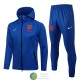 Barcelona Chaqueta Capucha Azul + Pantalon Azul 2021/2022