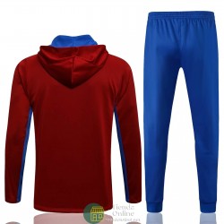 Barcelona Chaqueta Capucha Rojo + Pantalon Azul 2021/2022