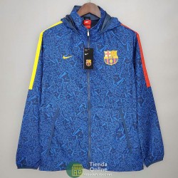 Barcelona Chaqueta Rompevientos Azul Camouflage 2021/2022