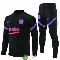 Barcelona Sudadera De Entrenamiento Negro Rosado + Pantalon 2021/2022