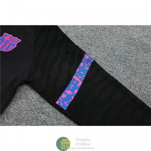 Barcelona Sudadera De Entrenamiento Negro Rosado + Pantalon 2021/2022