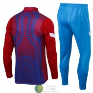 Barcelona Sudadera De Entrenamiento Rojo Azul + Pantalon Azul 2021/2022