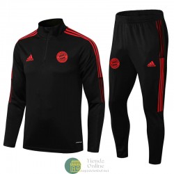 Bayern Munich Sudadera De Entrenamiento Negro Rojo + Pantalon 2021/2022