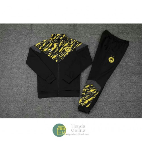 Borussia Dortmund Chaqueta Negro Amarillo + Pantalon Negro 2021/2022