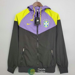 Brasil Chaqueta Rompevientos Purple Negro II 2021/2022