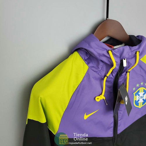 Brasil Chaqueta Rompevientos Purple Negro II 2021/2022