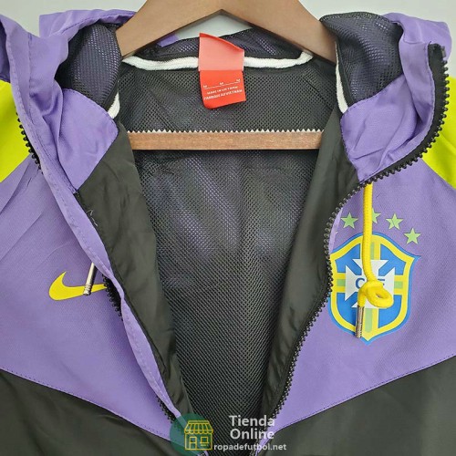 Brasil Chaqueta Rompevientos Purple Negro II 2021/2022