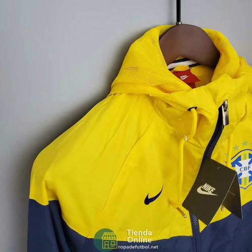 Brasil Chaqueta Rompevientos Amarillo Azul II 2021/2022