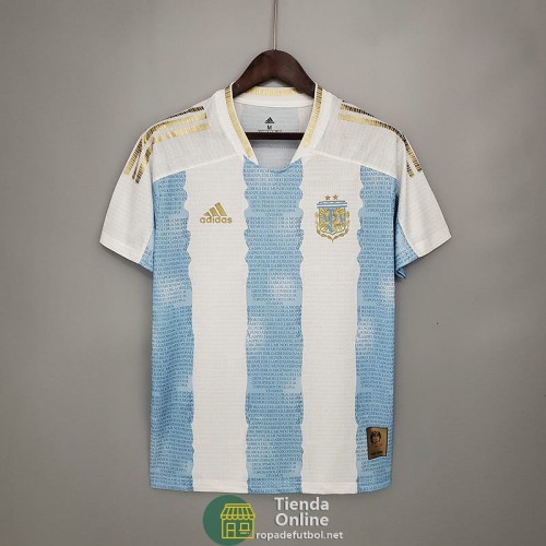 Camiseta Argentina Commemorative Edition Blanco Azul 2021/2022