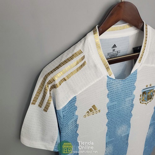 Camiseta Argentina Commemorative Edition Blanco Azul 2021/2022