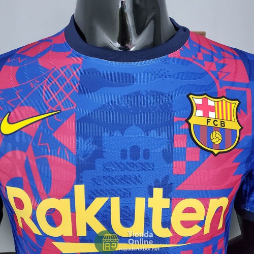 Camiseta Authentic Barcelona Training Rojo Azul 2021/2022