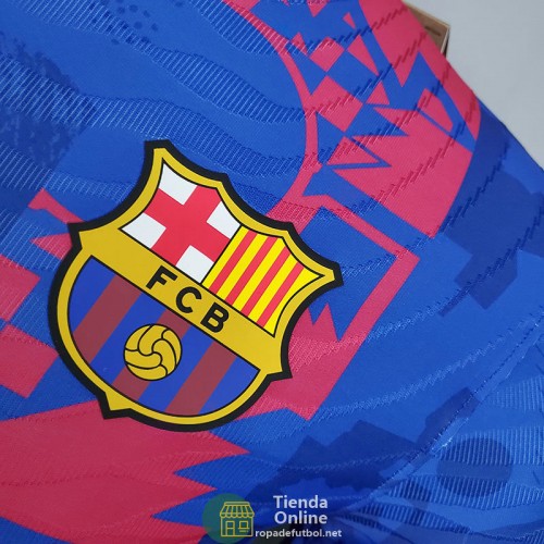 Camiseta Authentic Barcelona Training Rojo Azul 2021/2022