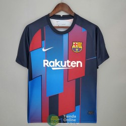 Camiseta Barcelona Training Azul Rojo II 2021/2022