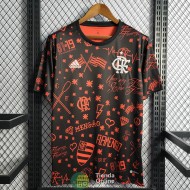 Camiseta Flamengo Pre Match Negro Rojo 2022/2023