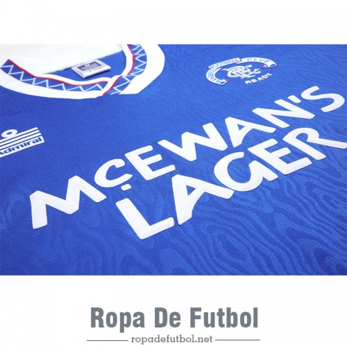 Camiseta Glasgow Rangers Retro Primera Equipación 1990/1992