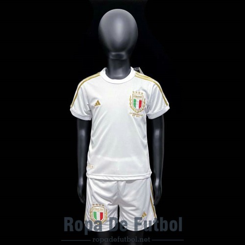 Camiseta Italia Ninos 125th Anniversary White 2023/2024