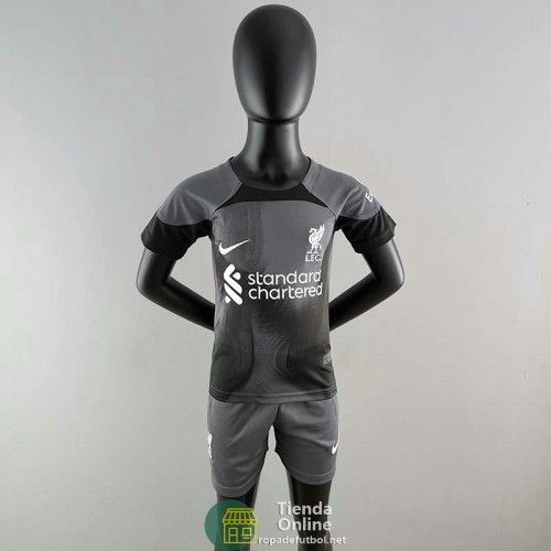 Camiseta Liverpool Ninos Portero Negro 2022/2023