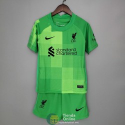 Camiseta Liverpool Niños Portero Verde 2021/2022