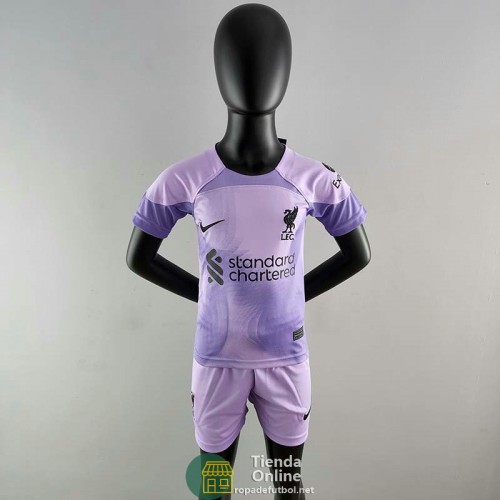 Camiseta Liverpool Ninos Portero Purple 2022/2023