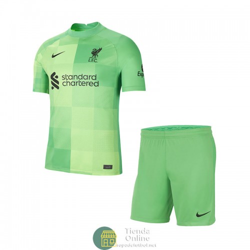 Camiseta Liverpool Portero Niños Verde 2021/2022