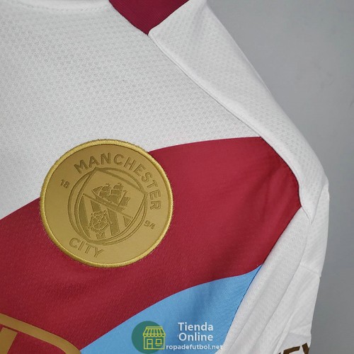 Camiseta Manchester City Training Rojo Blanco Azul 2021/2022