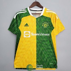 Camiseta Manchester United Training Verde Amarillo II 2021/2022