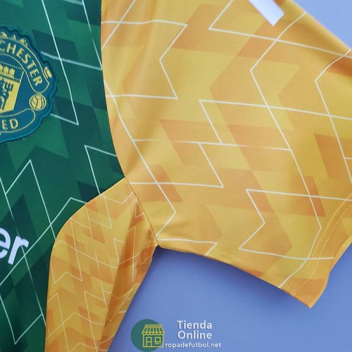 Camiseta Manchester United Training Verde Amarillo II 2021/2022