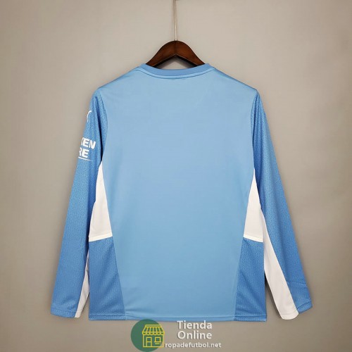 Camiseta Manga Larga Manchester City Primera Equipación 2021/2022