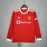 Camiseta Manga Larga Manchester United Primera Equipación 2021/2022