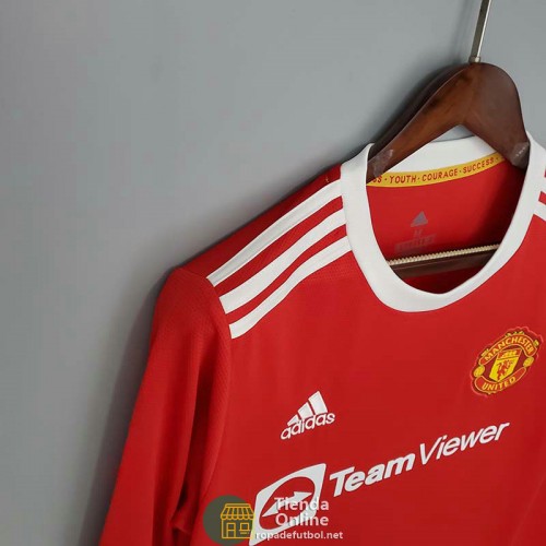 Camiseta Manga Larga Manchester United Primera Equipación 2021/2022