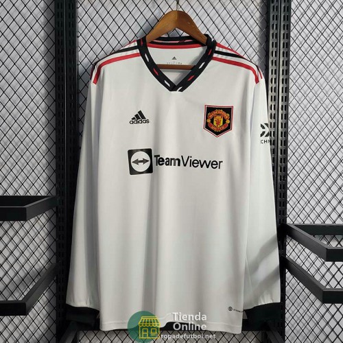 Camiseta Manga Larga Manchester United Segunda Equipación 2022/2023