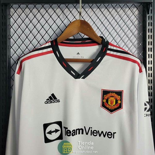 Camiseta Manga Larga Manchester United Segunda Equipación 2022/2023