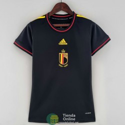 Camiseta Mujer Belgica Negro I 2022/2023