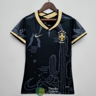 Camiseta Mujer Brasil Negro II 2022/2023