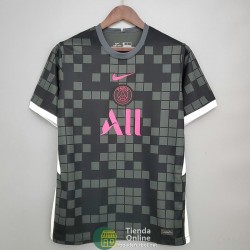 Camiseta PSG Negro Gris Rosado 2021/2022