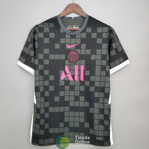 Camiseta PSG Negro Gris Rosado 2021/2022