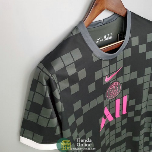 Camiseta PSG Negro Gris Rosado 2021/2022